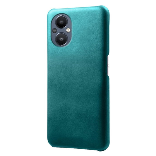 Protective Phone Case for Oppo Reno8 Lite 5G, Textured PU Leather Coated Hard PC Cover - Green