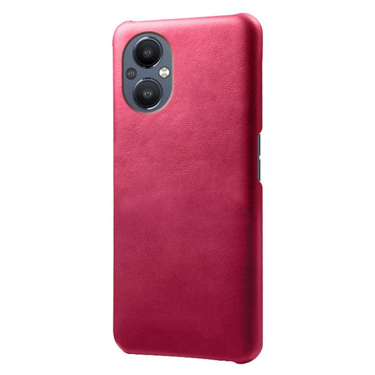 Protective Phone Case for Oppo Reno8 Lite 5G, Textured PU Leather Coated Hard PC Cover - Rose
