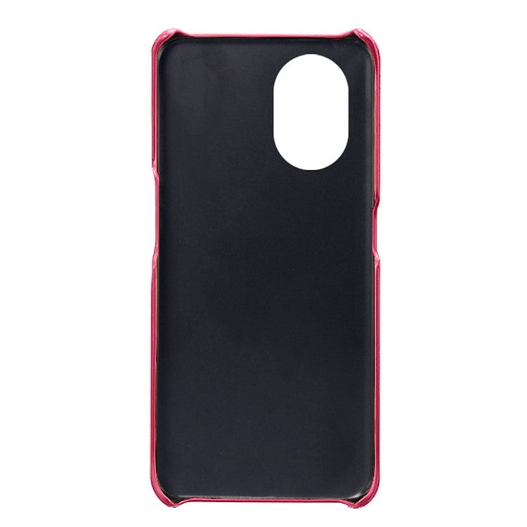 Protective Phone Case for Oppo Reno8 Lite 5G, Textured PU Leather Coated Hard PC Cover - Rose