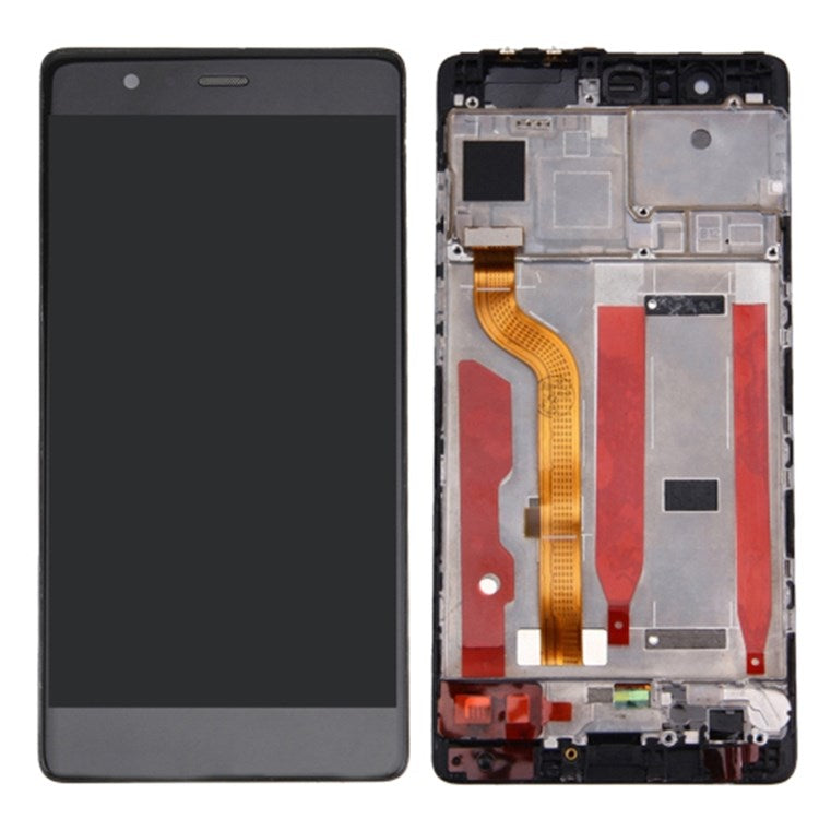 For Huawei P9 Grade C LCD Screen and Digitizer Assembly + Frame (without Logo) - Black