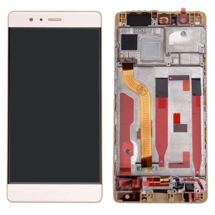 For Huawei P9 Grade C LCD Screen and Digitizer Assembly + Frame (without Logo) - Gold