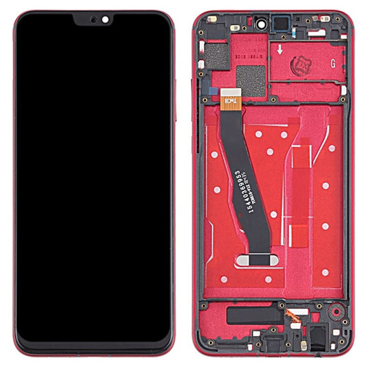 For Huawei Honor 8X Grade C LCD Screen and Digitizer Assembly + Frame Replacement Part (COG Technology) (without Logo) - Red