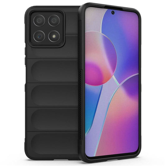 For Honor X8 4G / X30i Rugged Back Cover Anti-fall Protection Flexible TPU Phone Case - Black