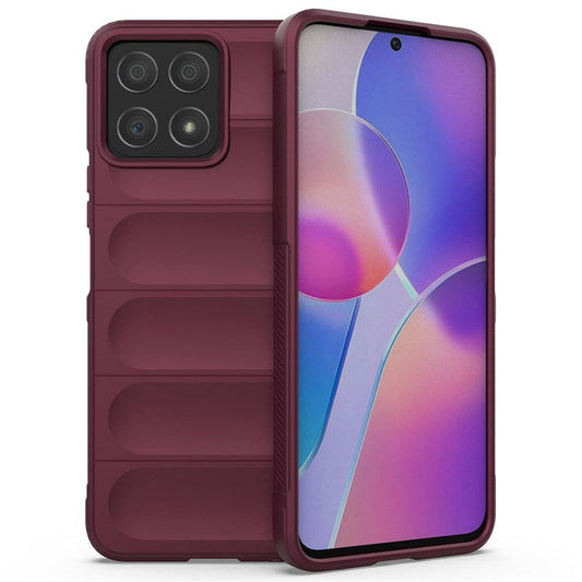 For Honor X8 4G / X30i Rugged Back Cover Anti-fall Protection Flexible TPU Phone Case - Wine Red