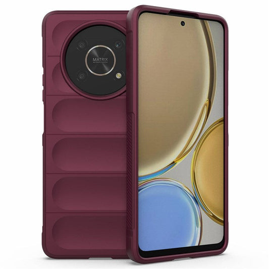 For Honor X30 5G  /  X9 4G / 5G Rugged Back Soft TPU Case Shockproof Mobile Phone Protective Cover - Wine Red