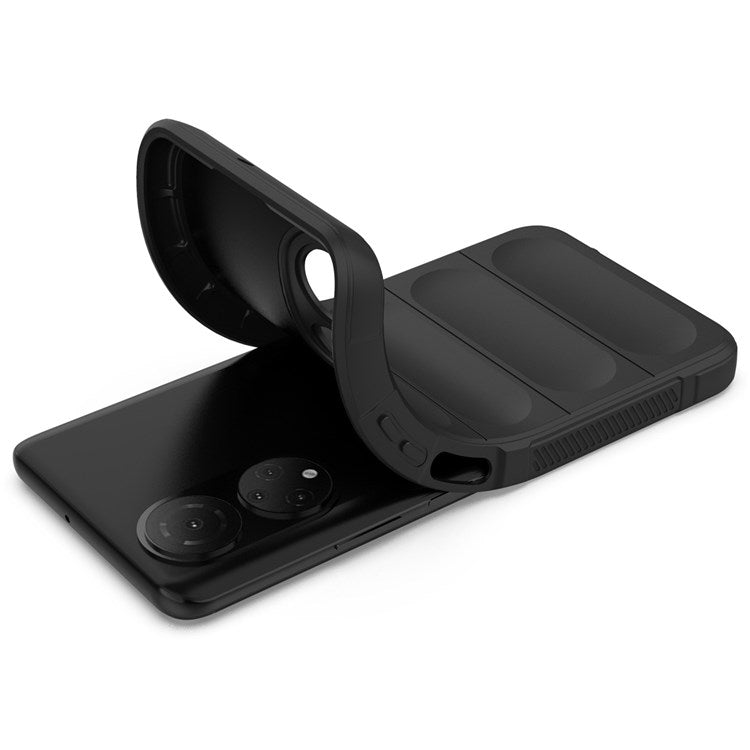 For Honor X7 4G / Honor Play 30 Plus 5G Rugged Design Phone Case Impact Resistant Precise Cutout TPU Back Cover - Black