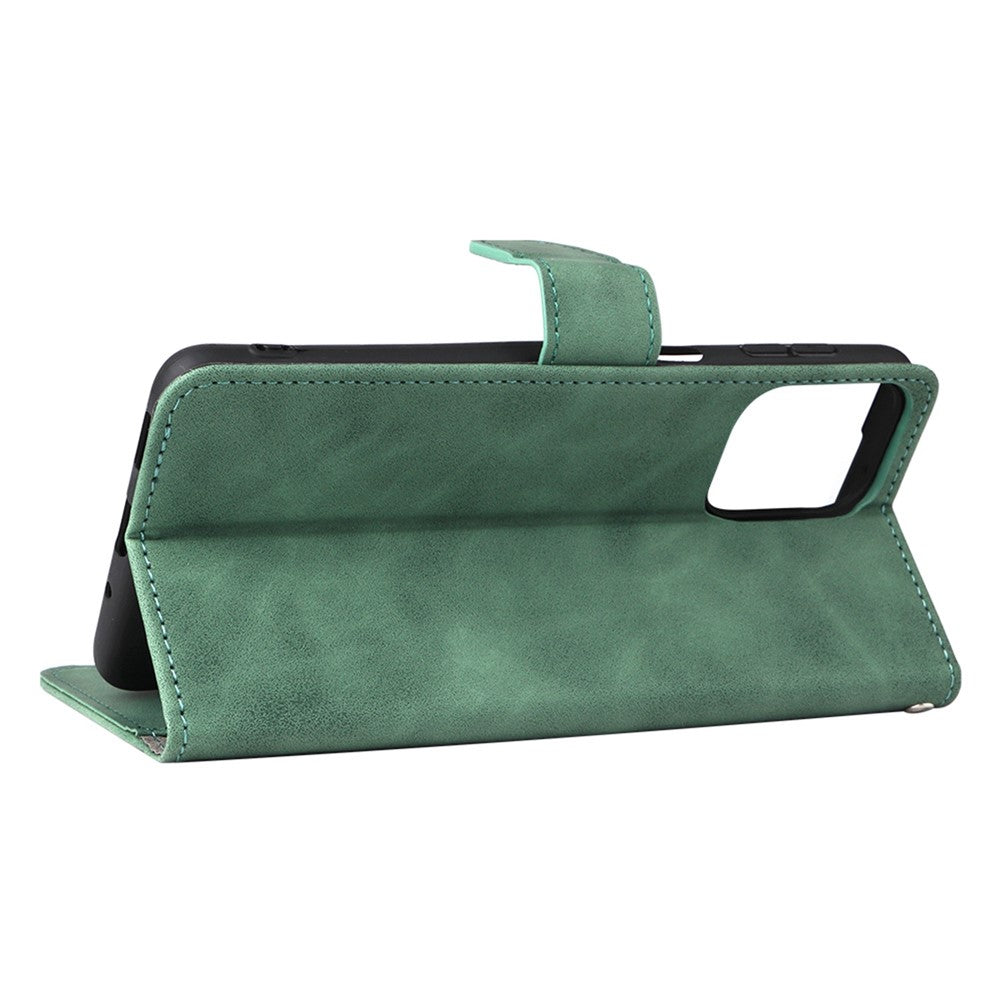 For Samsung Galaxy M53 5G Drop Proof Folio Flip Stand Wallet PU Leather Case Skin-Touch Feeling Protective Cover - Green