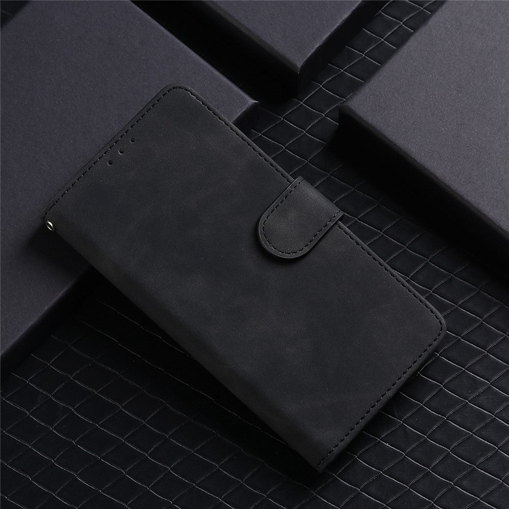 For Samsung Galaxy M53 5G Drop Proof Folio Flip Stand Wallet PU Leather Case Skin-Touch Feeling Protective Cover - Black