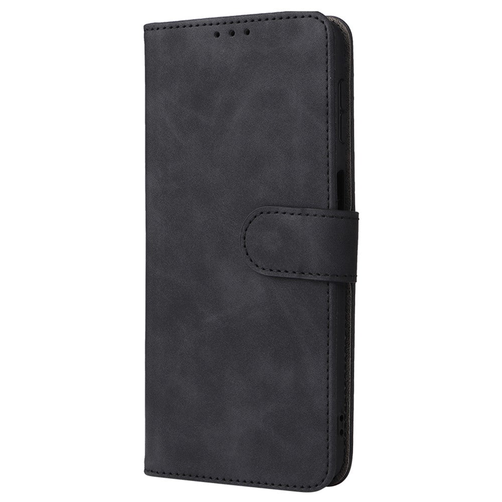 For Samsung Galaxy M53 5G Drop Proof Folio Flip Stand Wallet PU Leather Case Skin-Touch Feeling Protective Cover - Black