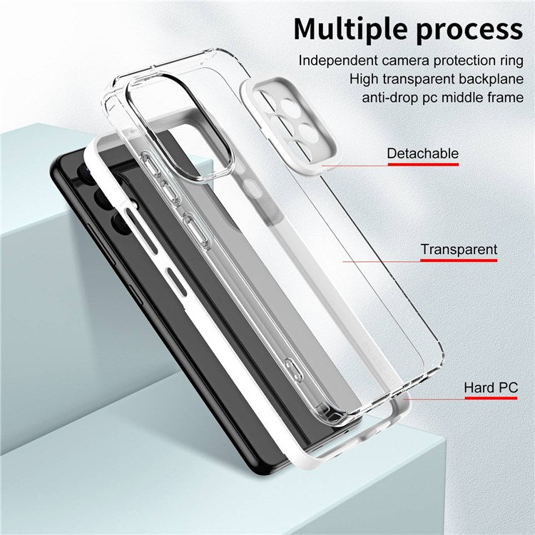 For Samsung Galaxy A33 5G Drop-proof TPU Phone Case Precise Cutouts Transparent Mobile Phone Protective Cover - White