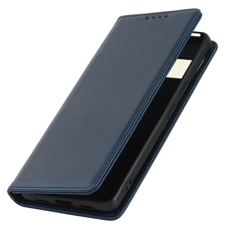 Textured PU Leather Case for Google Pixel 7 5G, Stand Wallet Design Auto Closing Magnetic Phone Cover - Dark Blue