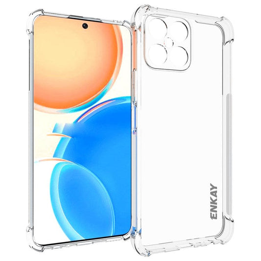 ENKAY HAT PRINCE Thickened Corners TPU Case for Honor X8 4G, Anti-slip Strip Edge Crystal Clear Anti-drop Phone Cover