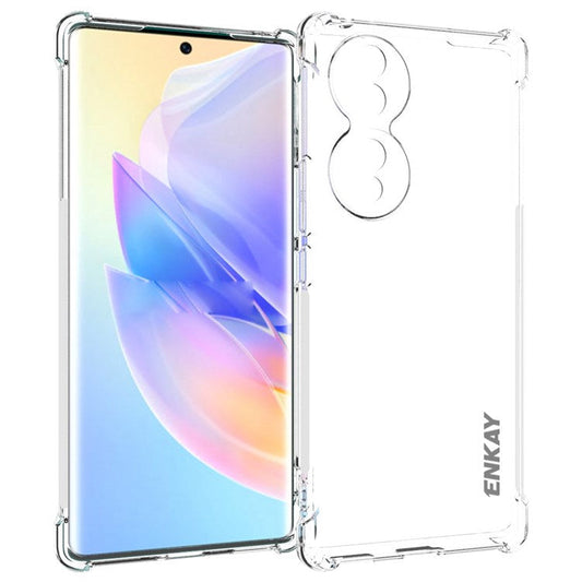 ENKAY HAT PRINCE Clear TPU Phone Case for Honor 70 5G, Thickened Corners Anti-slip Strip Edge Drop-proof Cover
