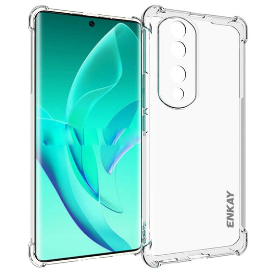 ENKAY HAT PRINCE For Honor 70 Pro 5G / 70 Pro+ 5G Transparent TPU Phone Cover Thickened Corners Anti-slip Strip Edge Protective Case