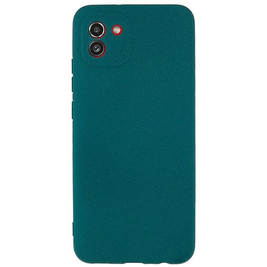 For Samsung Galaxy A03 (164.2 x 75.9 x 9.1mm) Drop-proof Soft TPU Phone Case Double-Sided Matte Mobile Phone Back Cover - Dark Green