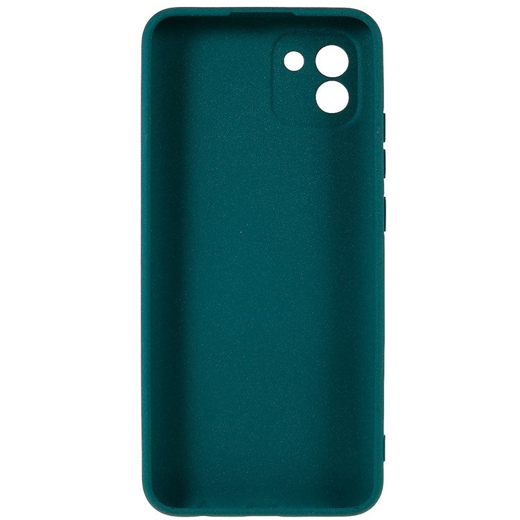 For Samsung Galaxy A03 (164.2 x 75.9 x 9.1mm) Drop-proof Soft TPU Phone Case Double-Sided Matte Mobile Phone Back Cover - Dark Green