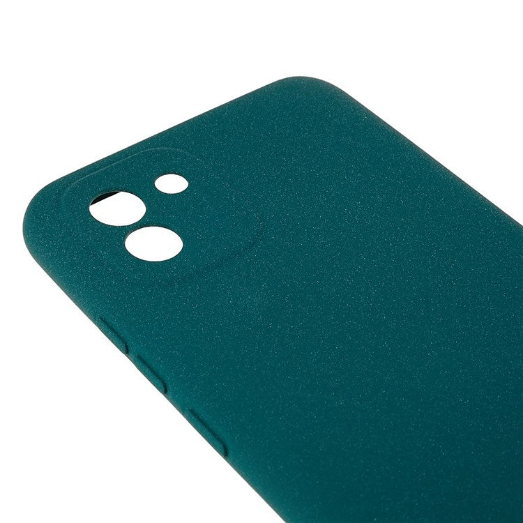 For Samsung Galaxy A03 (164.2 x 75.9 x 9.1mm) Drop-proof Soft TPU Phone Case Double-Sided Matte Mobile Phone Back Cover - Dark Green