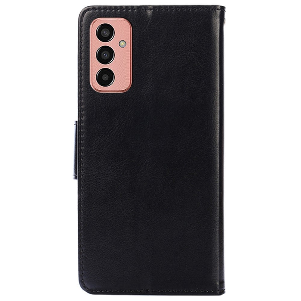 For Samsung Galaxy M13 4G Shockproof Flip Wallet Case Stand Full Protection Anti-fall PU Leather Phone Cover - Black