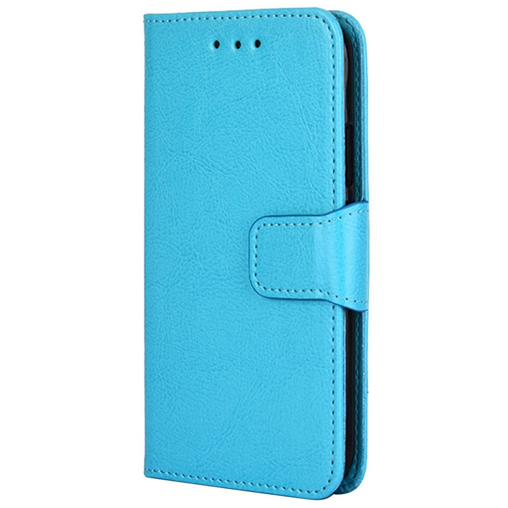 For Samsung Galaxy M13 4G Shockproof Flip Wallet Case Stand Full Protection Anti-fall PU Leather Phone Cover - Baby Blue