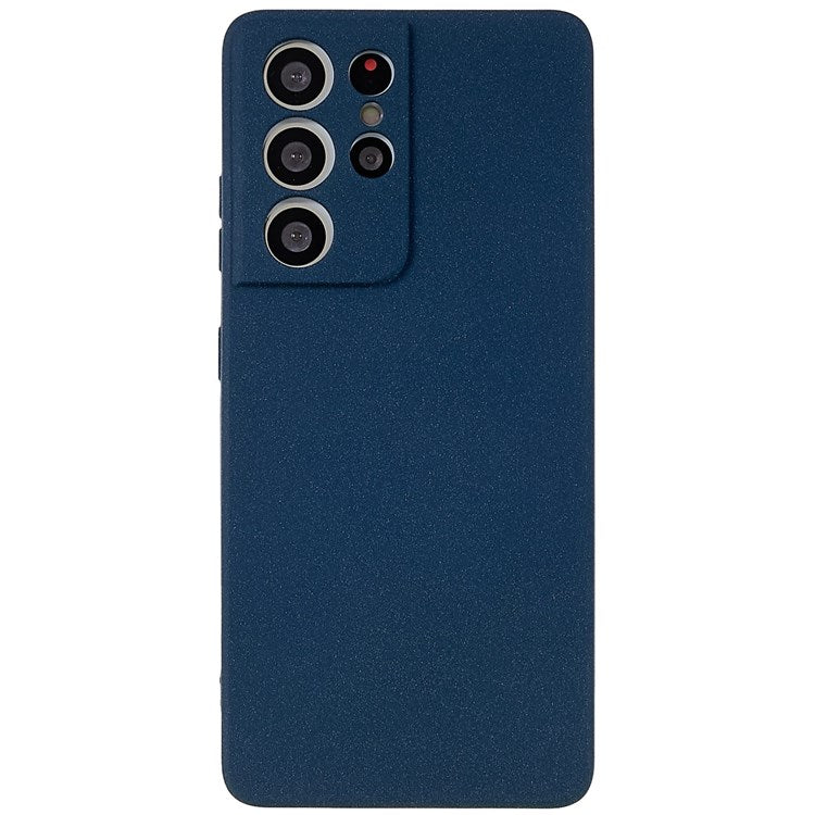 For Samsung Galaxy S21 Ultra 5G Anti-fall Double-Sided Matte TPU Case Scratch-resistant Mobile Phone Back Cover - Dark Blue
