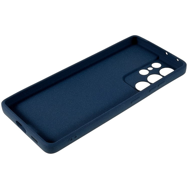 For Samsung Galaxy S21 Ultra 5G Anti-fall Double-Sided Matte TPU Case Scratch-resistant Mobile Phone Back Cover - Dark Blue