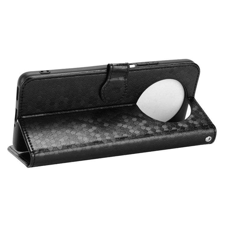 For Honor 9X / X30 5G / Magic4 Lite 5G Imprinted Dot Pattern PU Leather Phone Case Wallet Stand Flip Phone Cover - Black