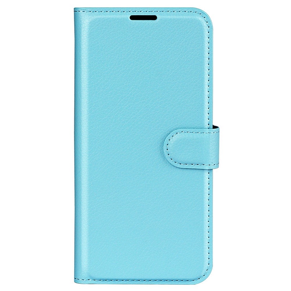For Samsung Galaxy M13 4G Anti-scratch Litchi Texture PU Leather Case, Shockproof Wallet Stand Folio Flip Phone Cover - Blue