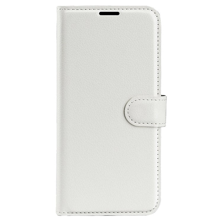 For Realme C30 4G Litchi Texture PU Leather Stand Phone Case Anti-scratch Wallet Protective Cover - White