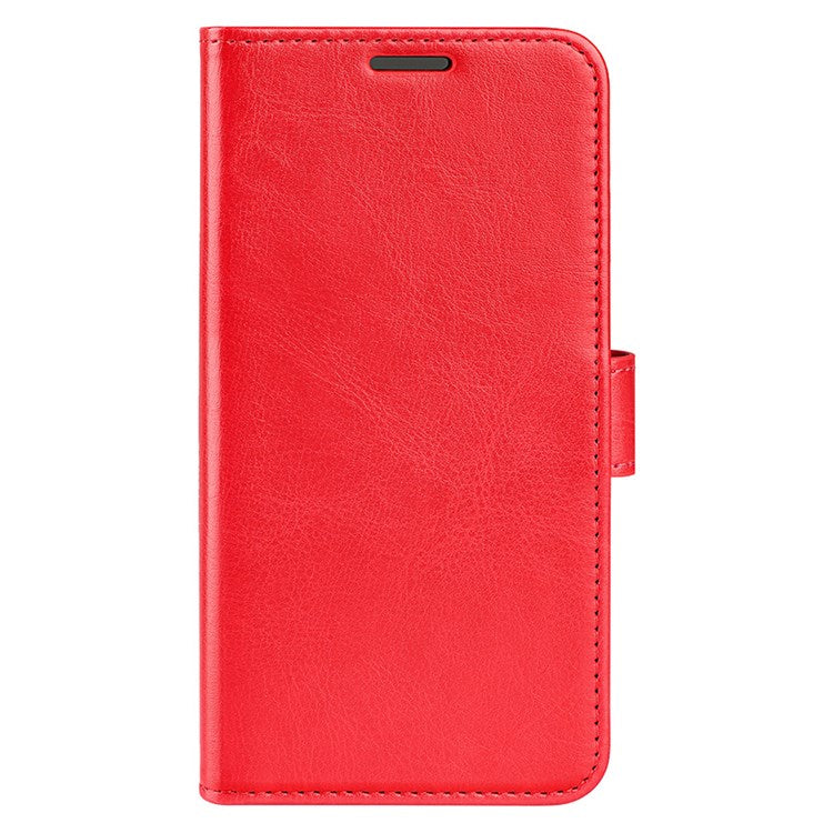 For Realme C30 4G Crazy Horse Texture Folio Flip Phone Case PU Leather Wallet Stand Protective Cover - Red