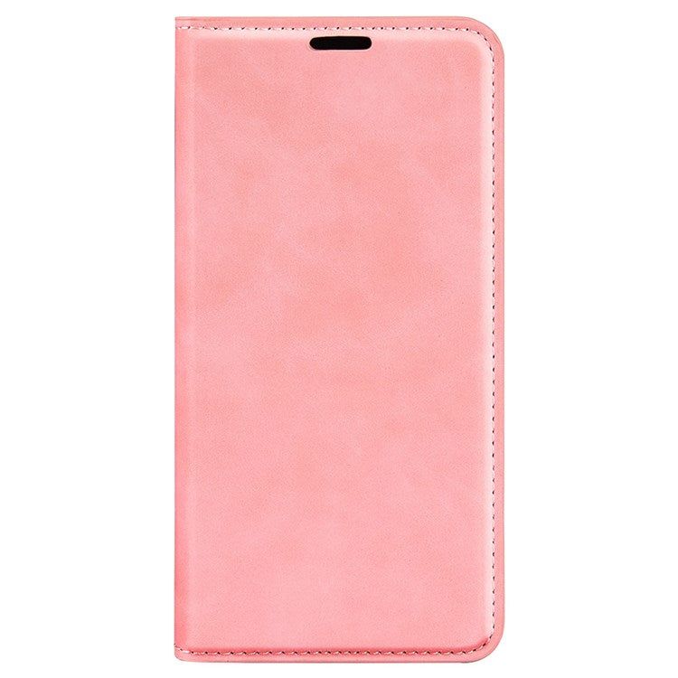 For Realme C30 4G Skin-touch Feeling Leather Case Wallet Stand Magnetic Auto-absorbed Phone Cover - Pink