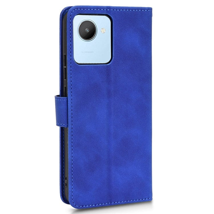 For Realme C30 4G PU Leather Folio Flip Protective Case Skin-Touch Feeling Stand Wallet Phone Cover - Blue