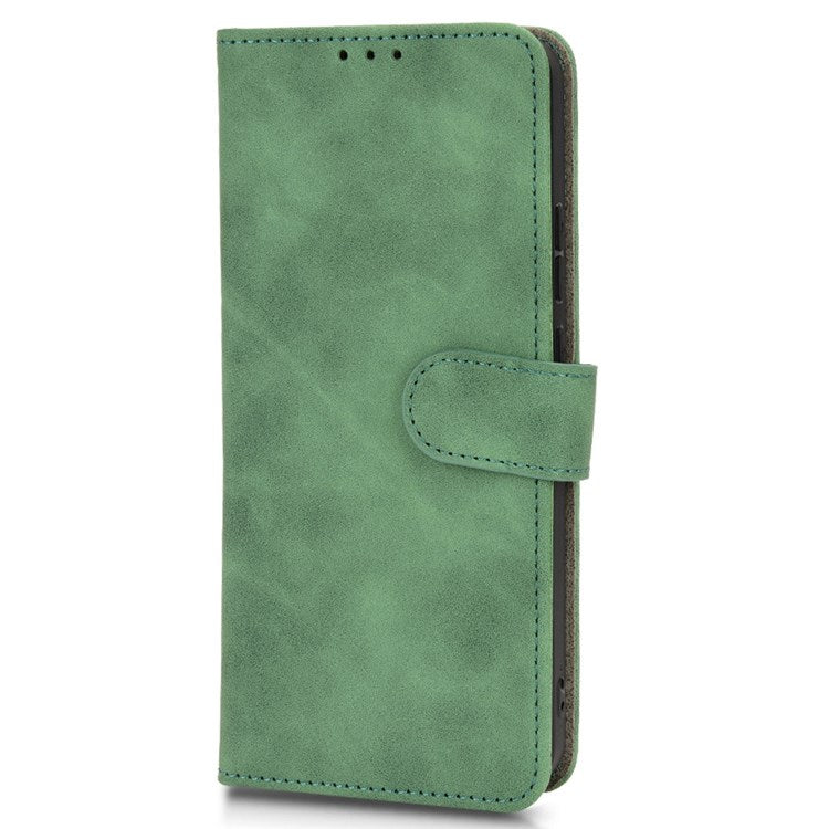 For Realme C30 4G PU Leather Folio Flip Protective Case Skin-Touch Feeling Stand Wallet Phone Cover - Green