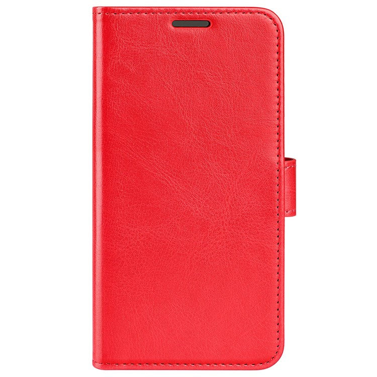 For Honor X40i 5G Shockproof Crazy Horse Texture Folio Flip Phone Case PU Leather Wallet Stand Protective Cover - Red