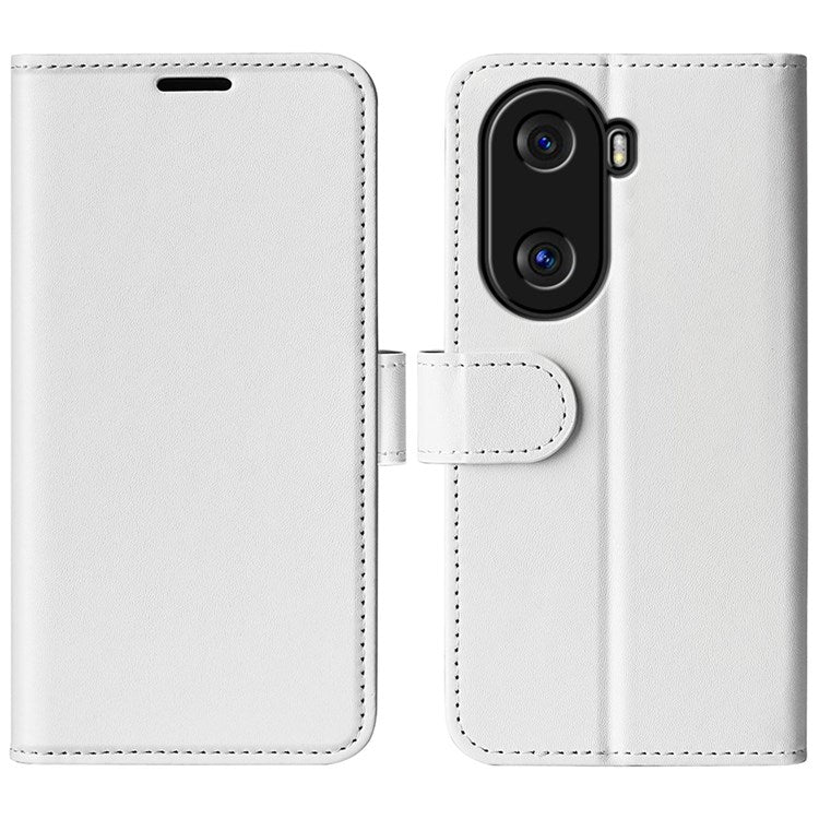 For Honor X40i 5G Shockproof Crazy Horse Texture Folio Flip Phone Case PU Leather Wallet Stand Protective Cover - White
