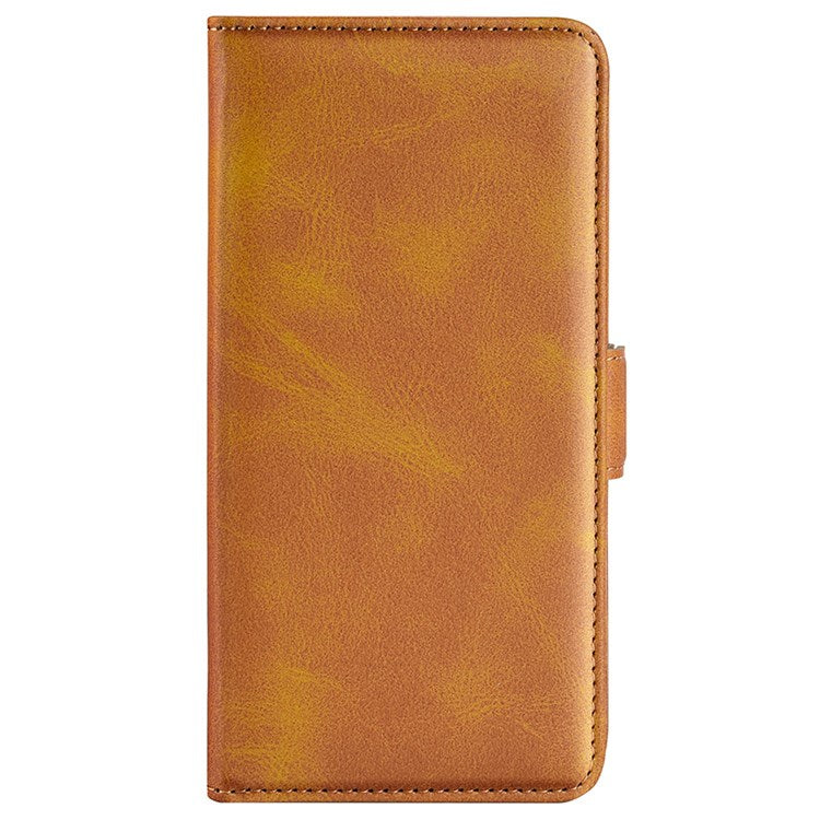 For Honor X40i 5G Shockproof Double Magnetic Clasp Phone Cover Anti-drop Textured PU Leather TPU Case with Wallet Stand - Yellow