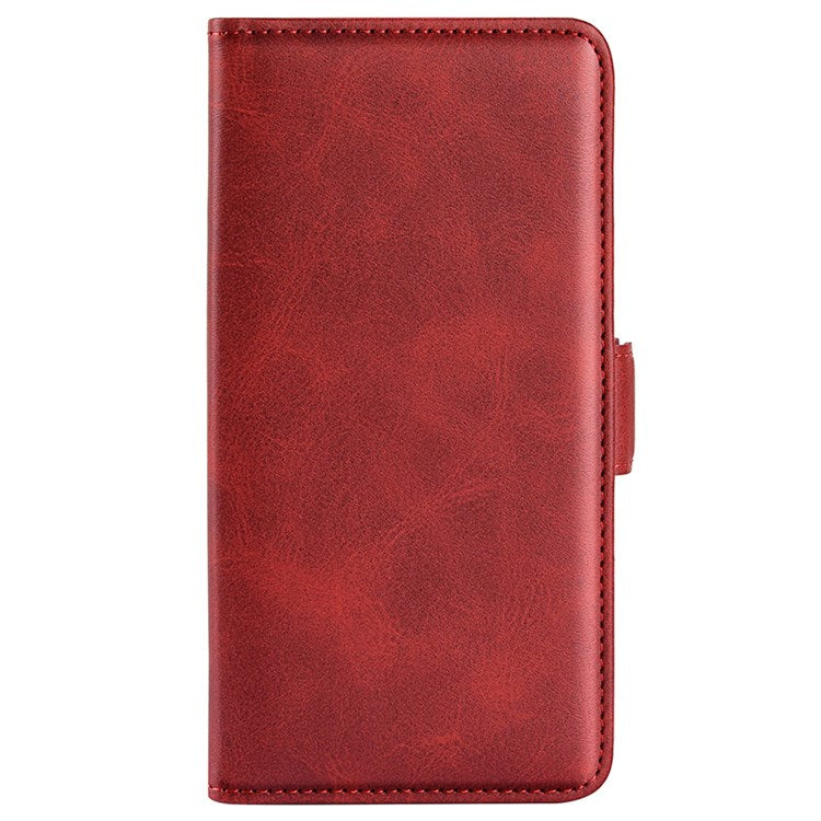 For Honor X40i 5G Shockproof Double Magnetic Clasp Phone Cover Anti-drop Textured PU Leather TPU Case with Wallet Stand - Red