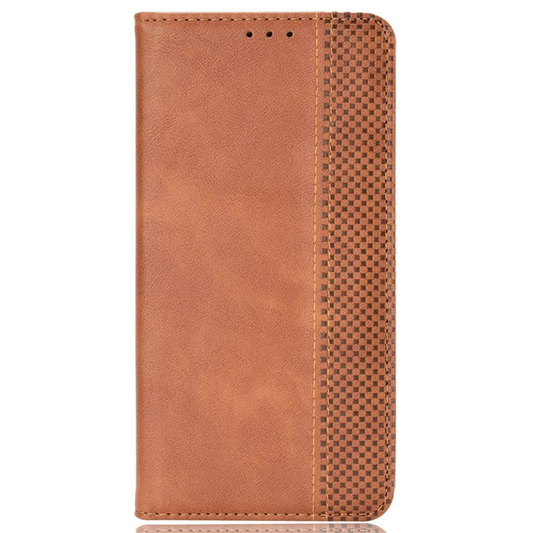 For TECNO Camon 19 4G Full Coverage Auto Closing Magnetic Folio Flip Retro PU Leather Wallet Case Stand Function Phone Shell Cover - Brown