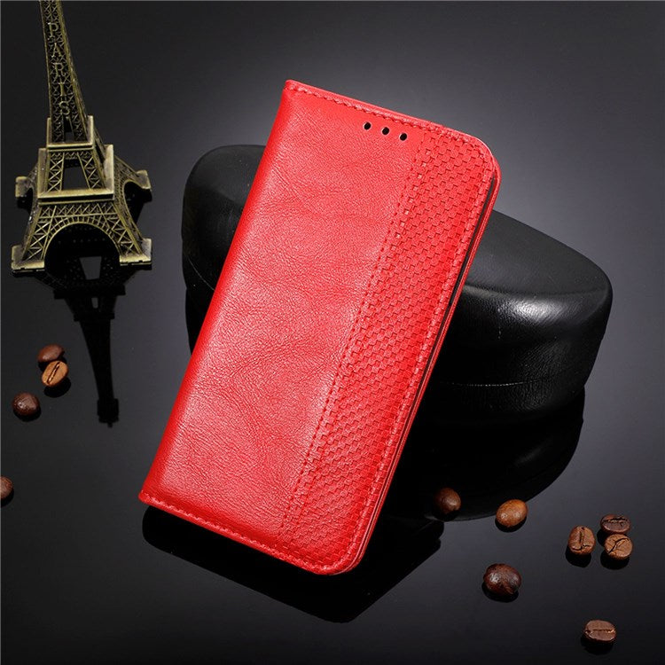 For Honor X40i 5G / Play7T Pro 5G Auto Closing Magnetic Folio Flip Retro PU Leather Wallet Case Stand Function Phone Shell Cover - Red