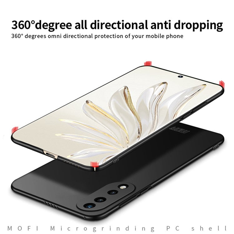 MOFI JK PC Series-1 Shield for Honor 70 Pro 5G Scratch-resistant Matte Hard PC Back Case Well-protected Phone Shell with Strap - Red