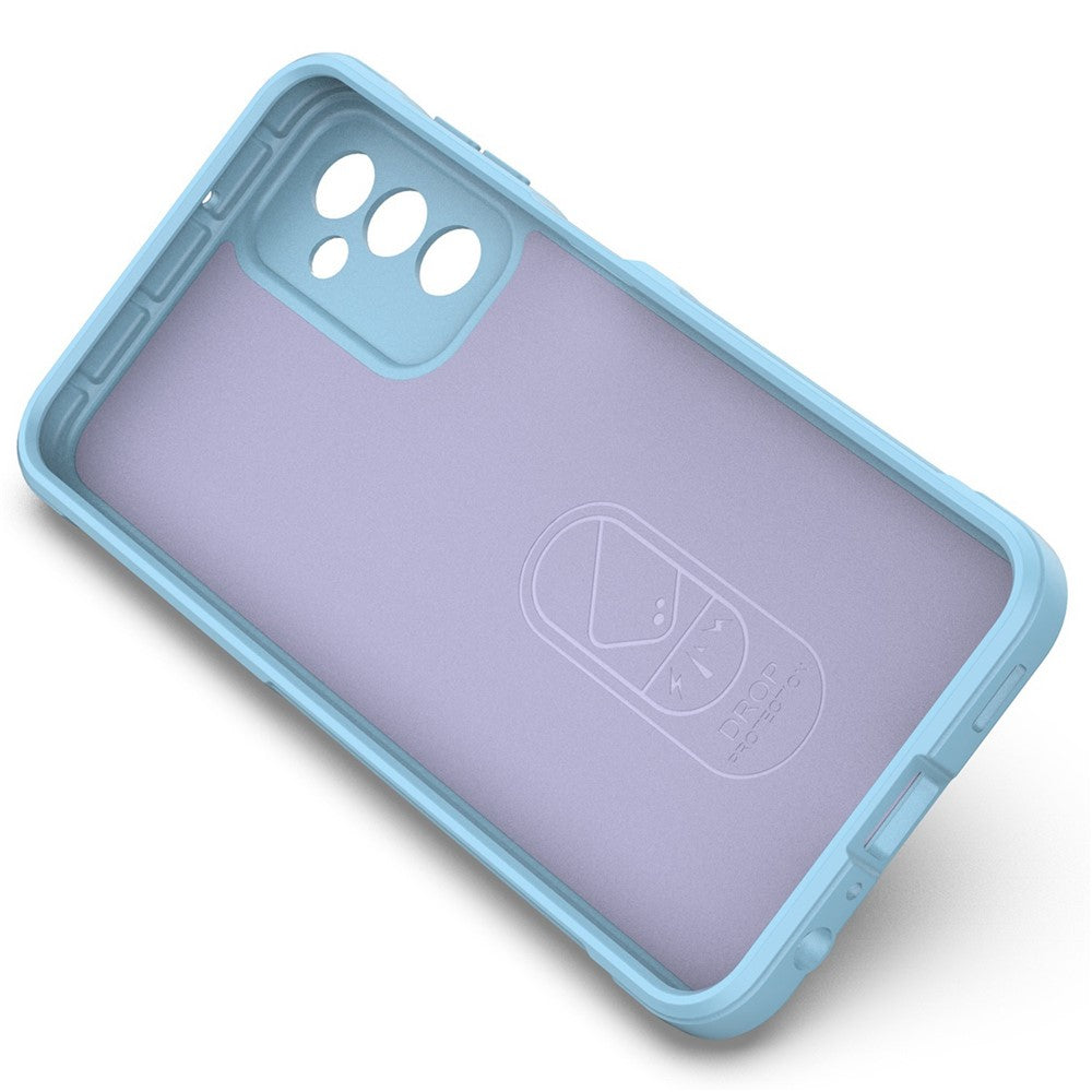 For Samsung Galaxy M13 4G Precise Cutout Anti-drop Protective Phone Cover Rugged Back TPU Case - Baby Blue