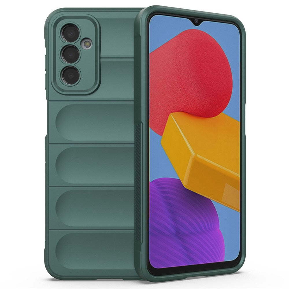 For Samsung Galaxy M13 4G Precise Cutout Anti-drop Protective Phone Cover Rugged Back TPU Case - Green