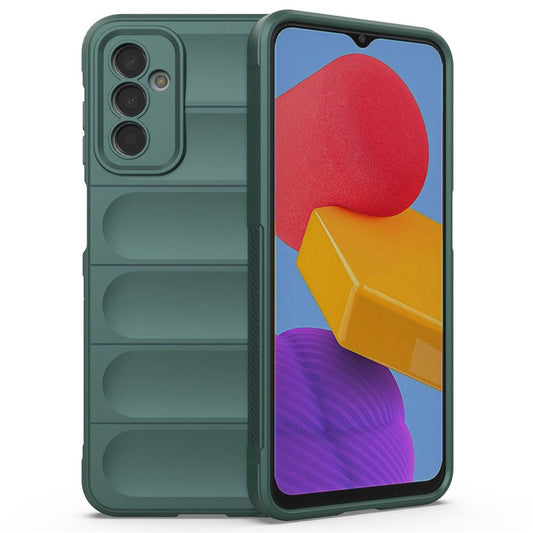 For Samsung Galaxy M13 4G Precise Cutout Anti-drop Protective Phone Cover Rugged Back TPU Case - Green