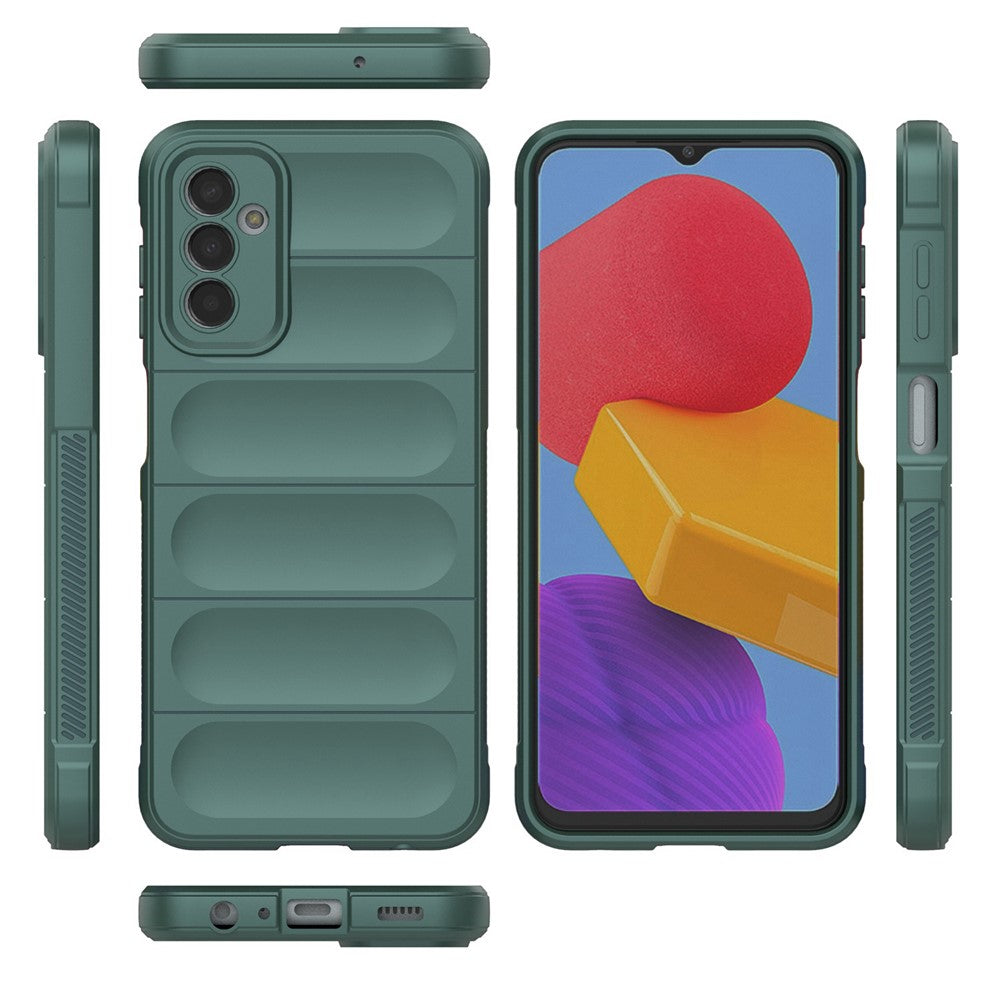 For Samsung Galaxy M13 4G Precise Cutout Anti-drop Protective Phone Cover Rugged Back TPU Case - Green