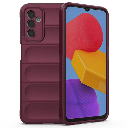 For Samsung Galaxy M13 4G Precise Cutout Anti-drop Protective Phone Cover Rugged Back TPU Case - Wine Red