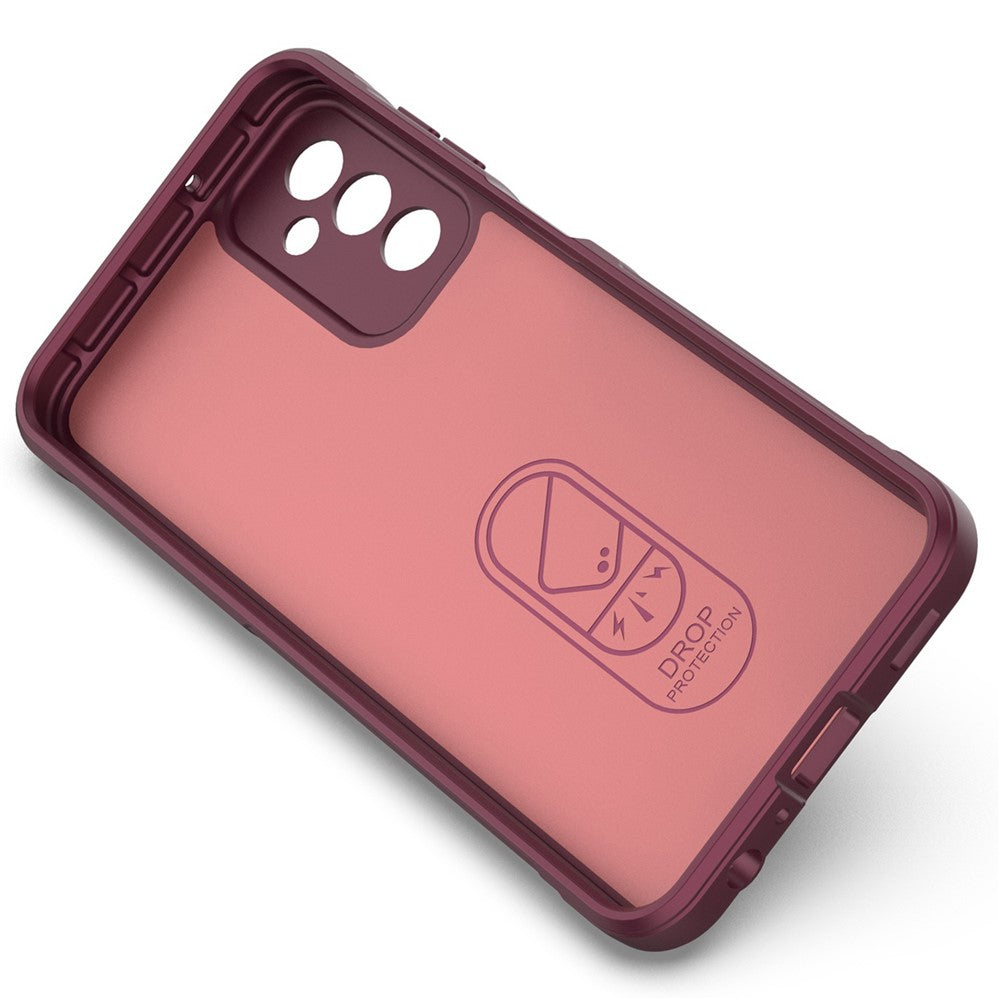 For Samsung Galaxy M13 4G Precise Cutout Anti-drop Protective Phone Cover Rugged Back TPU Case - Wine Red