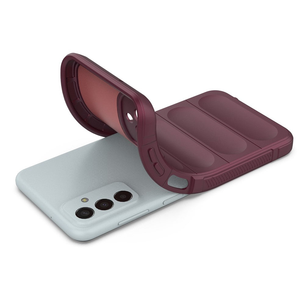 For Samsung Galaxy M13 4G Precise Cutout Anti-drop Protective Phone Cover Rugged Back TPU Case - Wine Red