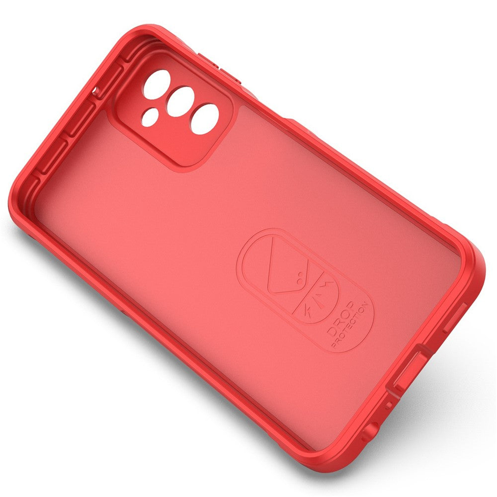 For Samsung Galaxy M13 4G Precise Cutout Anti-drop Protective Phone Cover Rugged Back TPU Case - Red