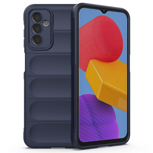 For Samsung Galaxy M13 4G Precise Cutout Anti-drop Protective Phone Cover Rugged Back TPU Case - Dark Blue