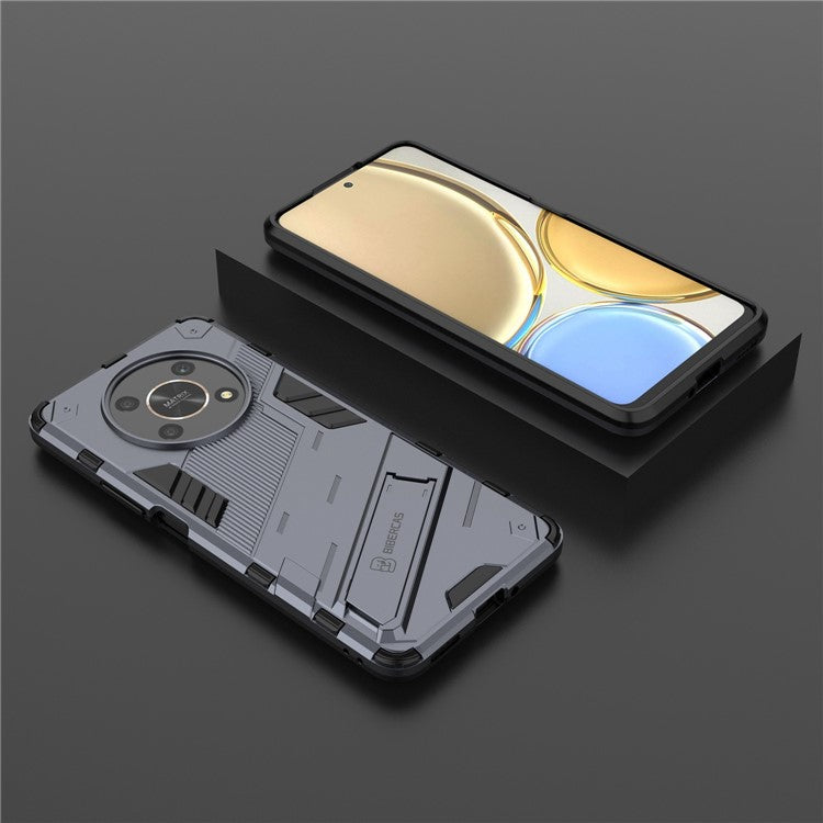 For Honor X9 4G / 5G / X30 5G Drop-proof Hybrid TPU + PC Case Kickstand Protective Phone Back Cover - Dark Blue