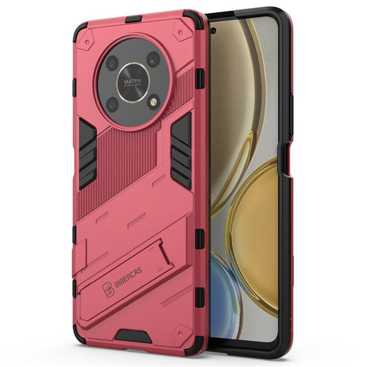 For Honor X9 4G / 5G / X30 5G Drop-proof Hybrid TPU + PC Case Kickstand Protective Phone Back Cover - Rose